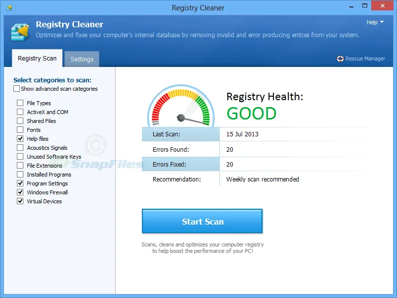 Pointstone Registry Cleaner Ekran görüntüsü 2