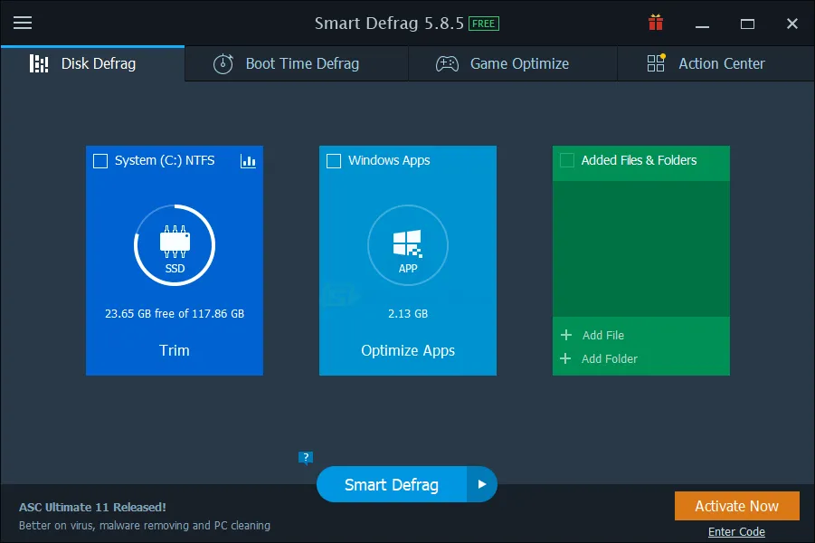 IObit Smart Defrag Ekran görüntüsü 1