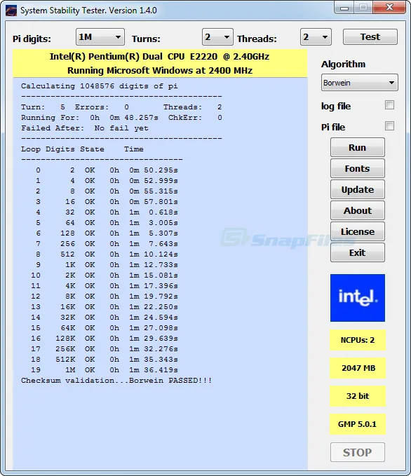 System Stability Tester Ekran görüntüsü 1