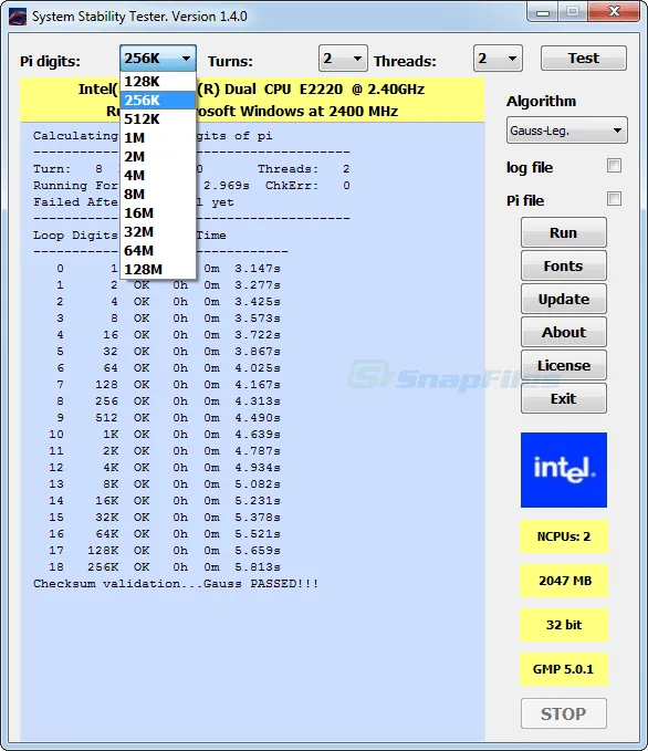 System Stability Tester Ekran görüntüsü 2