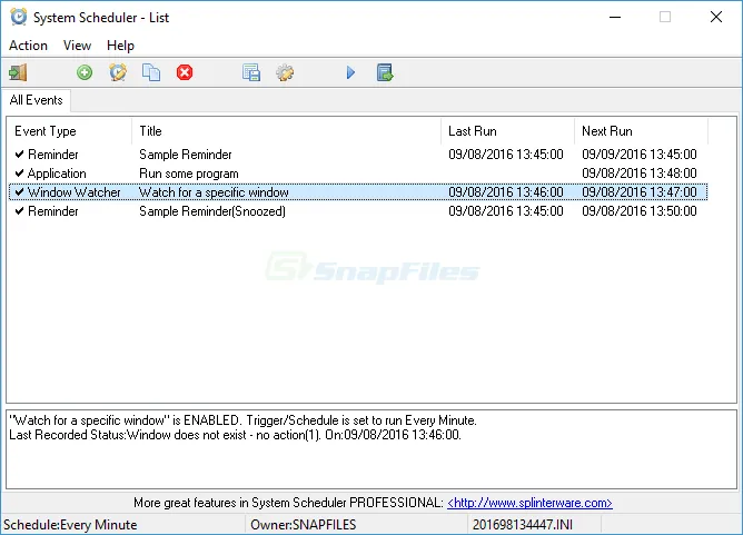 System Scheduler Ekran görüntüsü 1