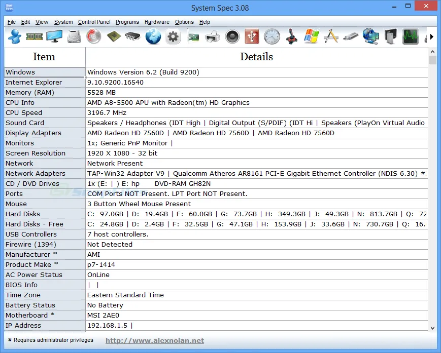 System Spec Ekran görüntüsü 1