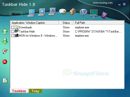 Eusing Taskbar Hide Ekran görüntüsü 1