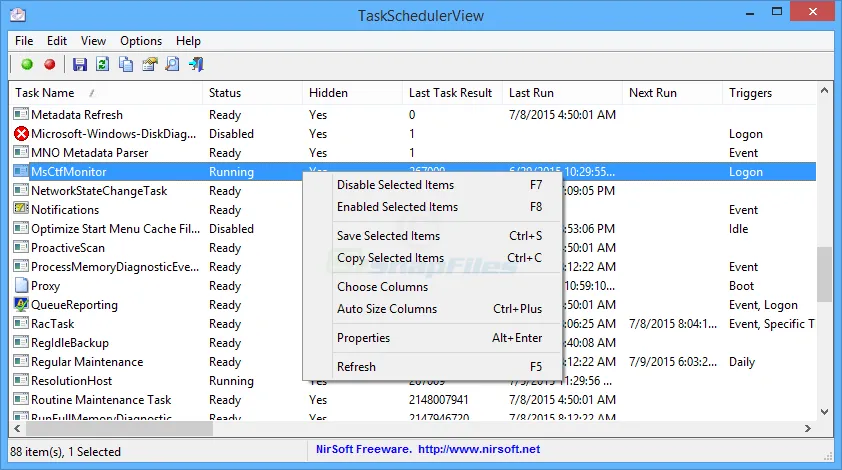 TaskSchedulerView Ekran görüntüsü 1