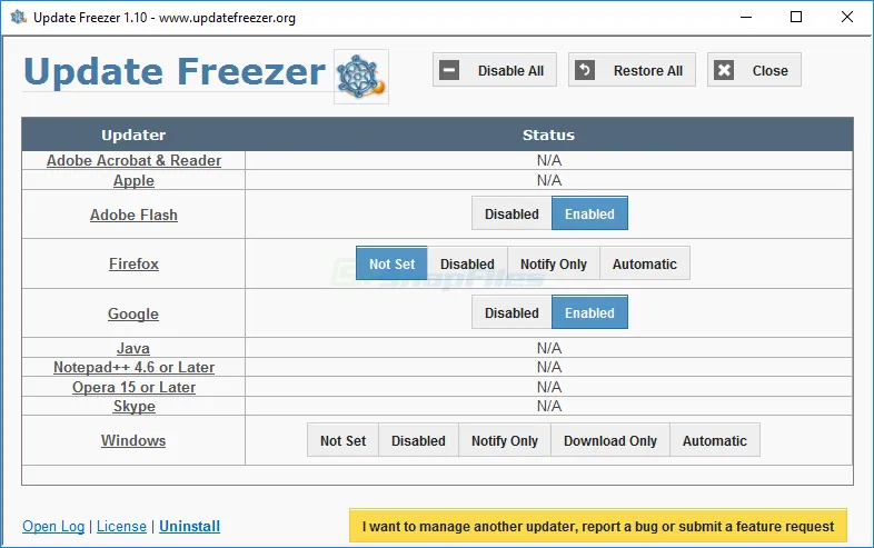 UpdateFreezer Ekran görüntüsü 1