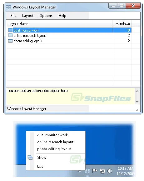 Windows Layout Manager (WiLMa) Ekran görüntüsü 1