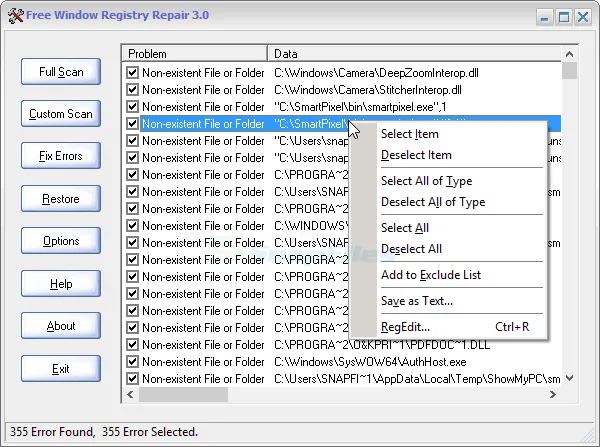 Free Window Registry Repair Ekran görüntüsü 1