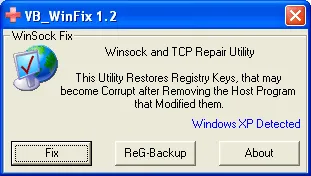 WinSock XP Fix Ekran görüntüsü 1