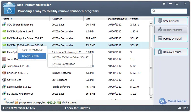 Wise Program Uninstaller Ekran görüntüsü 1
