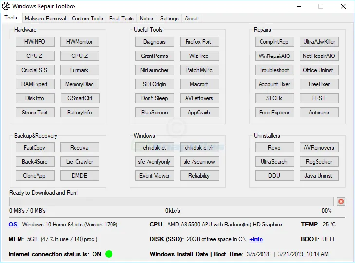 Windows Repair Toolbox Ekran görüntüsü 1