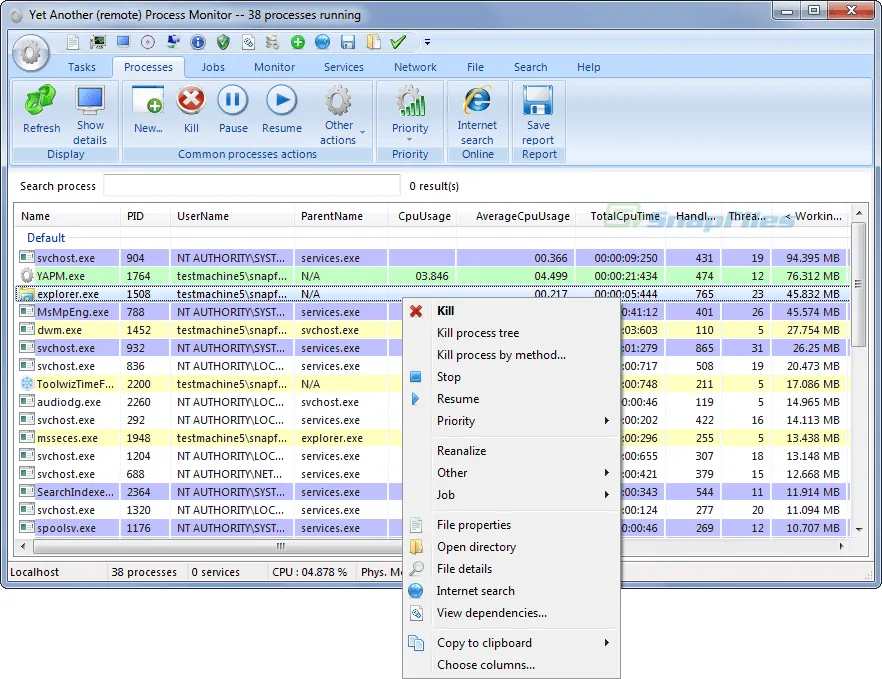 Yet Another Process Monitor Ekran görüntüsü 1